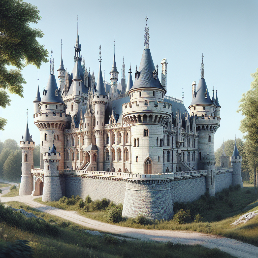 Zamek Pierrefonds – odbudowa warowni w XIX wieku.