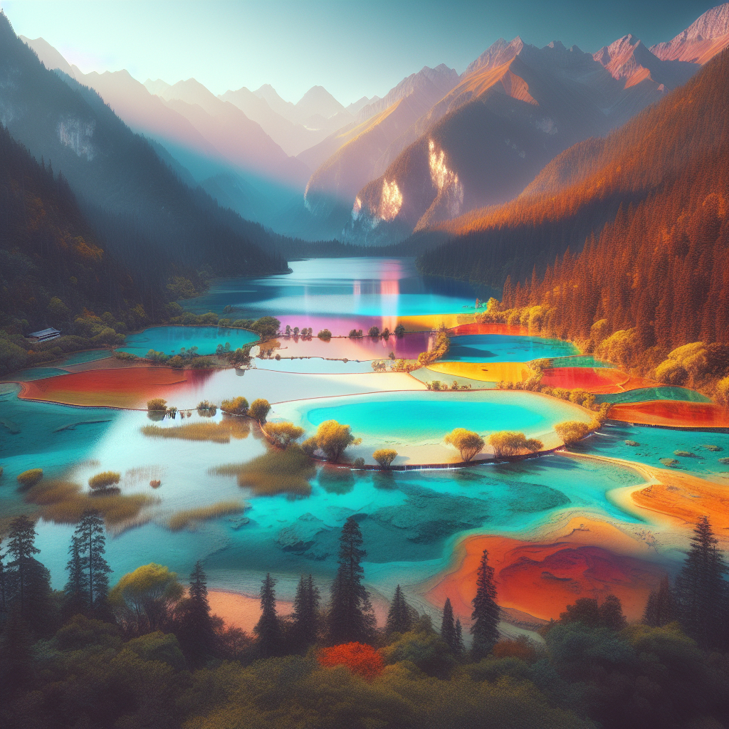 Park Narodowy Jiuzhaigou – kolorowe jeziora Chin.